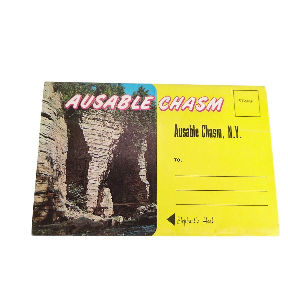 Ausable Chasm New York 1960s‎ Fold-Out Postcards Unused Caverns Caves NY Tourism